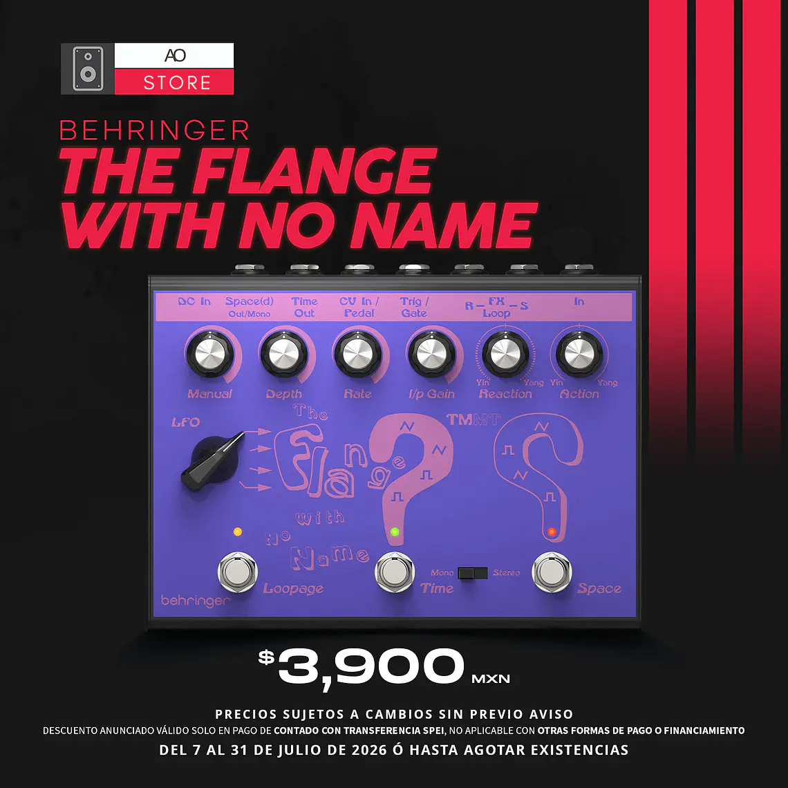 Behringer The Flange with No Name Pedal de Flanger 1