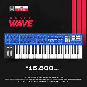 Behringer Wave Sintetizador Híbrido Multi Timbral de 8 Voces