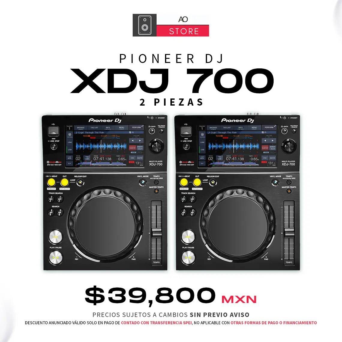 Pioneer DJ XDJ 700 Reproductor para DJ (2 Piezas) 1