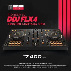 Pioneer DJ DDJ FLX4 Edición Limitada Oro Controlador para DJ de 2 Canales