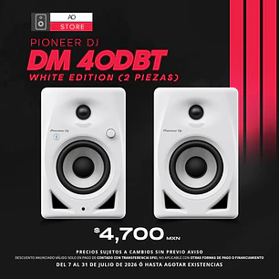 Pioneer DJ DM 40DBT White Edition Monitores De Estudio (2 Piezas)
