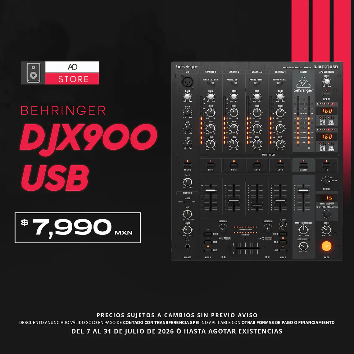 Behringer DJX900USB Mezcladora para DJ de 5 Canales 1