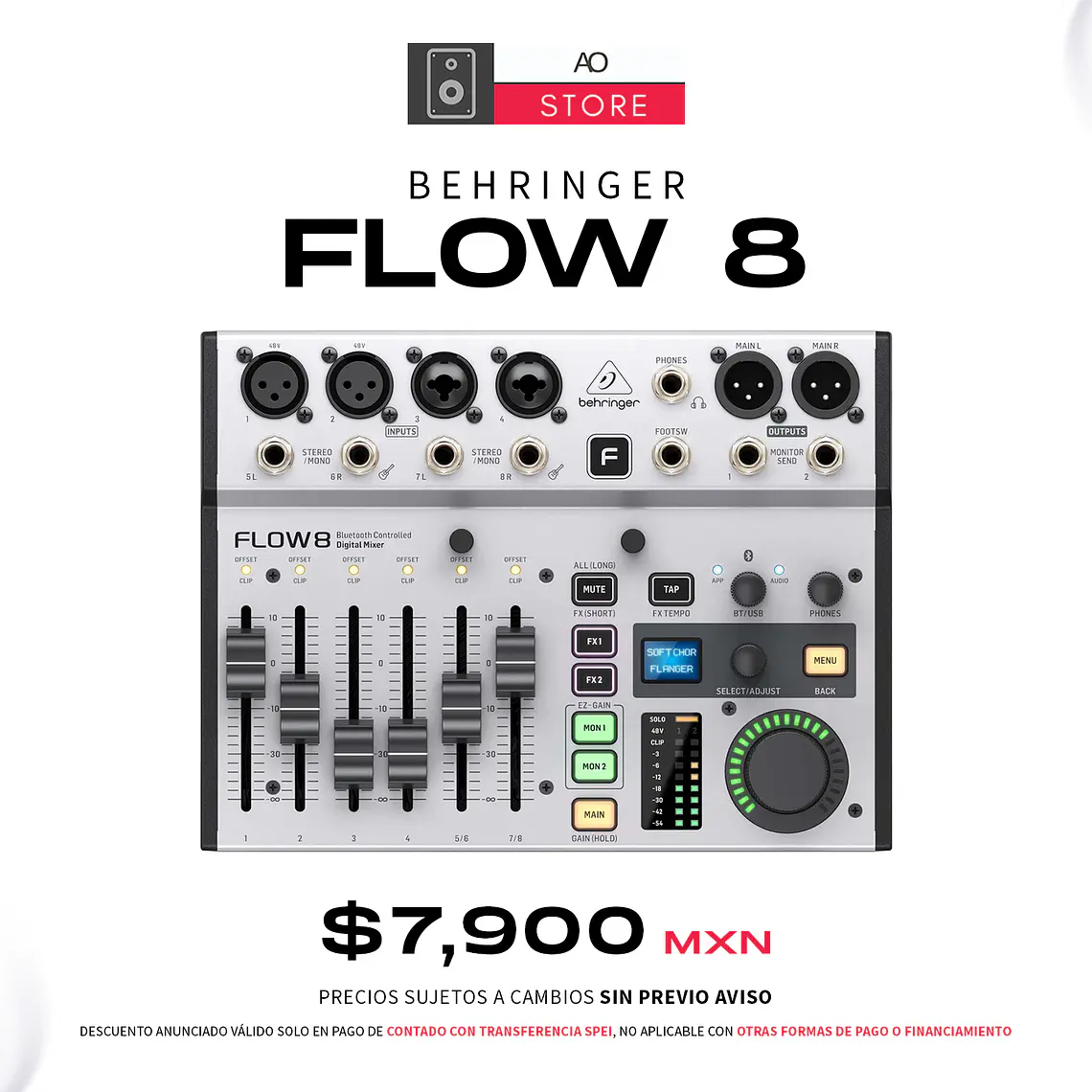 Behringer Flow 8 Mezcladora Digital con Bluetooth 1