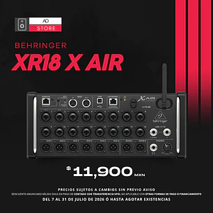 Behringer XR18 X AIR Mezcladora Digital de 18 Canales