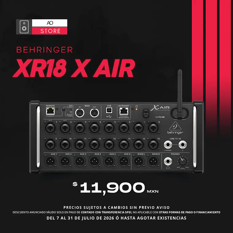 Behringer XR18 X AIR Mezcladora Digital de 18 Canales 1
