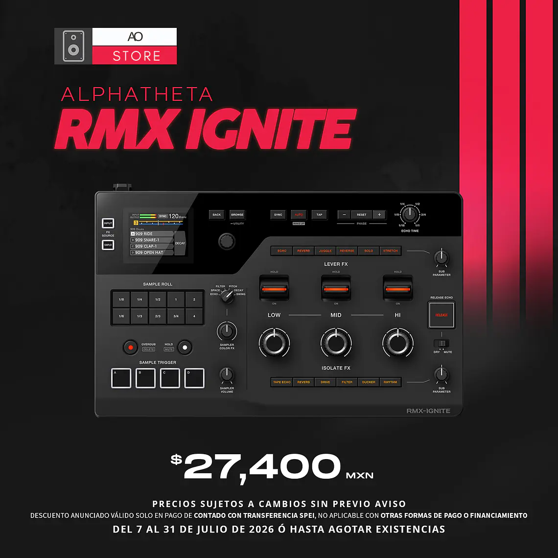 AlphaTheta RMX Ignite Caja de Efectos para DJ 1