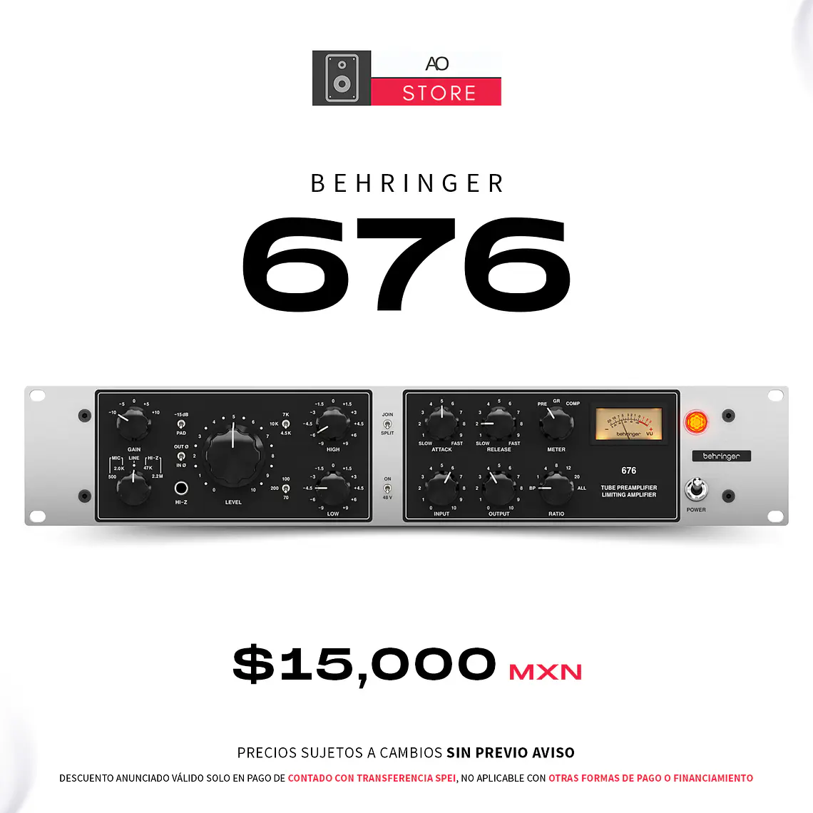 Behringer 676 Preamplificador y Limitador de Tubo 1