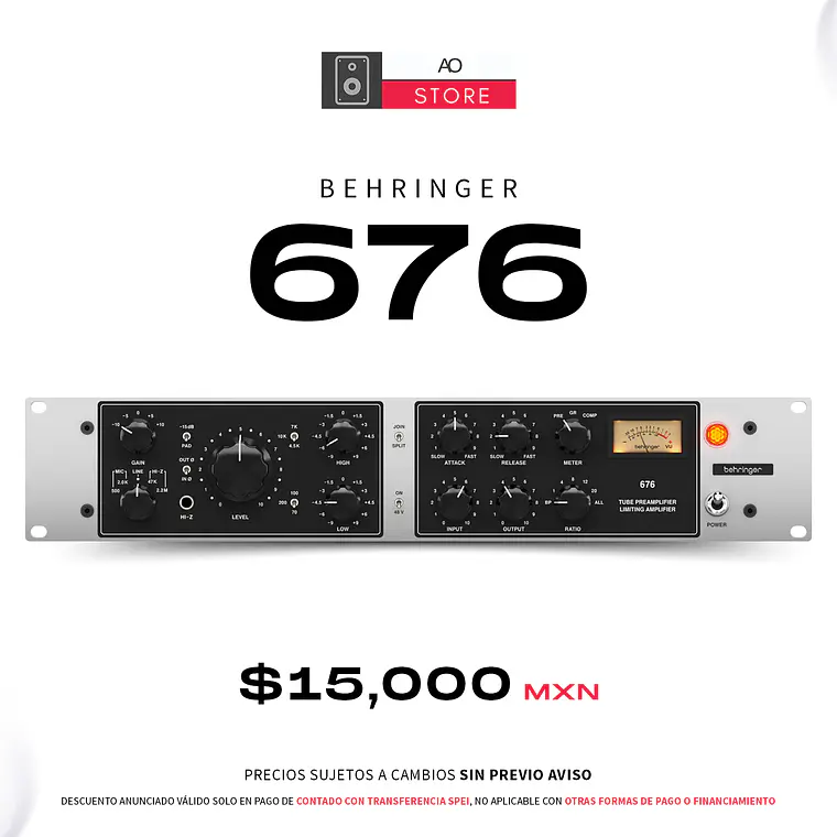 Behringer 676 Preamplificador y Limitador de Tubo 1