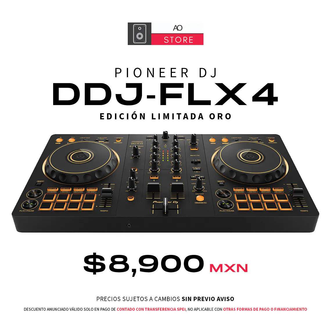 Pioneer DJ DDJ FLX4 Edición Limitada Oro Controlador para DJ de 2 Canales 1