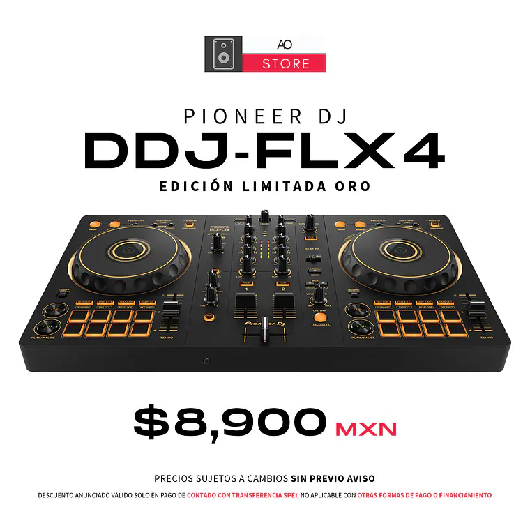 Pioneer DJ DDJ FLX4 Edición Limitada Oro Controlador para DJ de 2 Canales 1
