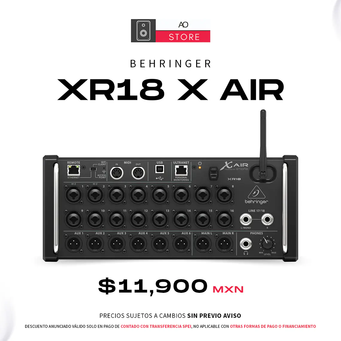 Behringer XR18 X AIR Mezcladora Digital de 18 Canales 1
