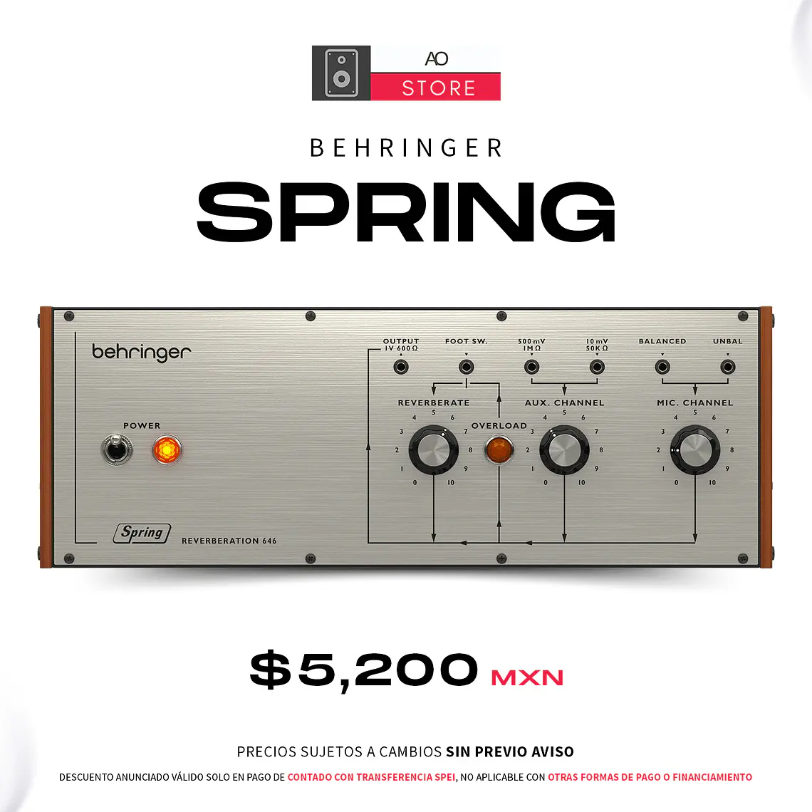 Behringer Spring Reverberation 646 Módulo de Reverb 1