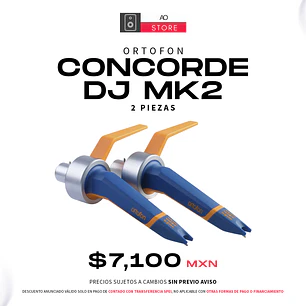Ortofon Concorde DJ Mk2 Cartucho con Aguja para Tornamesa (2 Piezas)