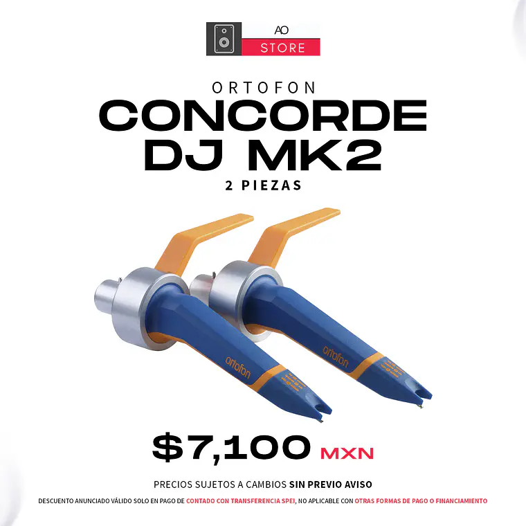 Ortofon Concorde DJ Mk2 Cartucho con Aguja para Tornamesa (2 Piezas) 2