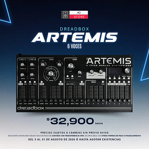 Dreadbox Artemis Desktop Sintetizador Polifónico Analógico de 6 Voces