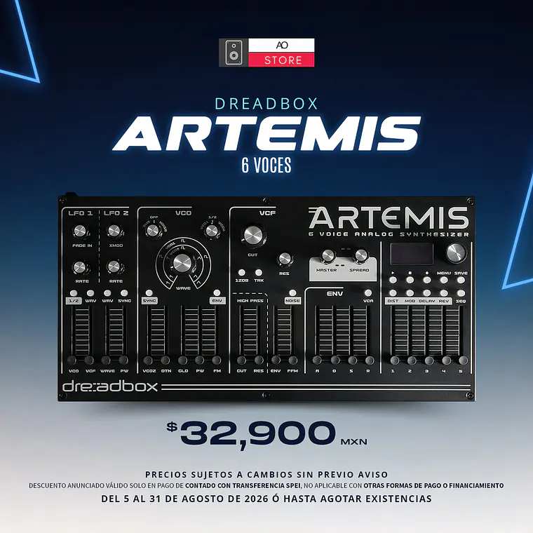 Dreadbox Artemis Desktop Sintetizador Polifónico Analógico de 6 Voces 2