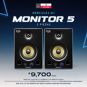 Hercules DJ Monitor 5 Monitores de Estudio (2 Piezas)