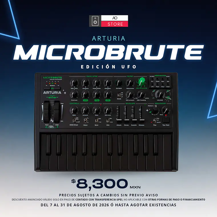 Arturia MicroBrute Edición UFO Sintetizador Analógico 1