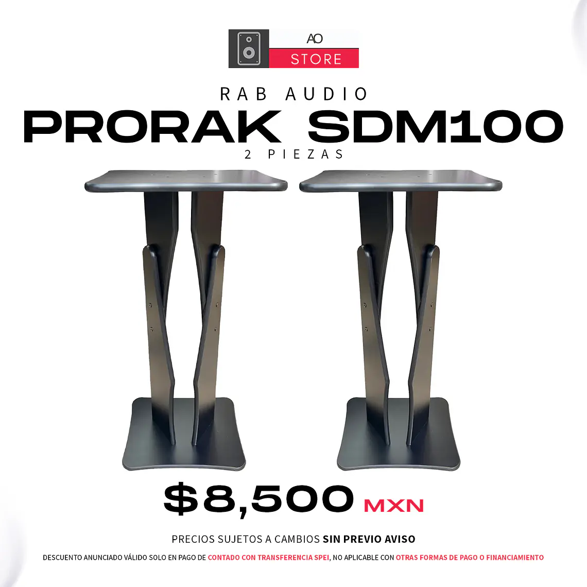 RAB Audio ProRak Sdm100 Soportes de Monitores (2 Piezas) 2
