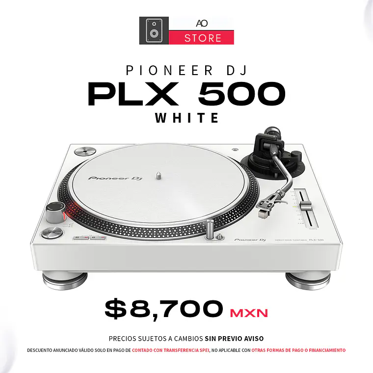 Pioneer DJ PLX 500 White Tornamesa para DJ 2