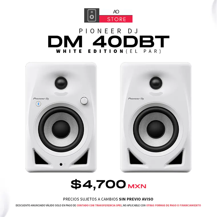 Pioneer DJ DM 40DBT White Edition Monitores de Estudio (2 Piezas) 2