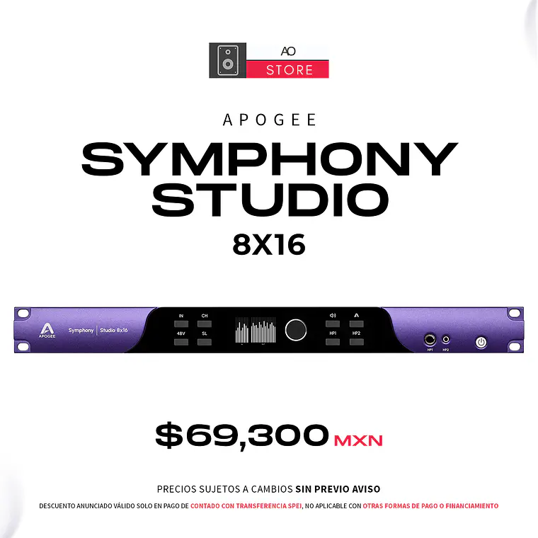 Apogee Symphony Studio 8x16 Interfaz de Audio 2