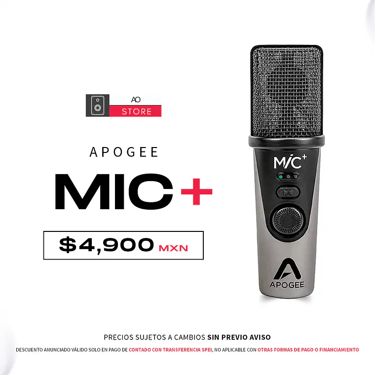 Apogee Mic Plus Micrófono de Condensador Usb 2