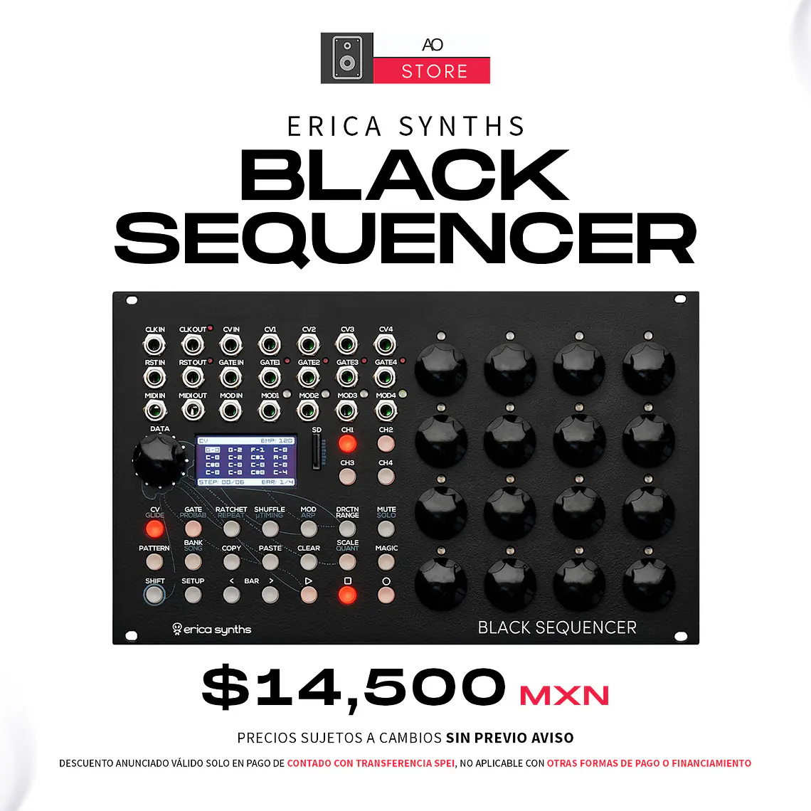 Erica Synths Black Sequencer Secuenciador de 4 Canales 2