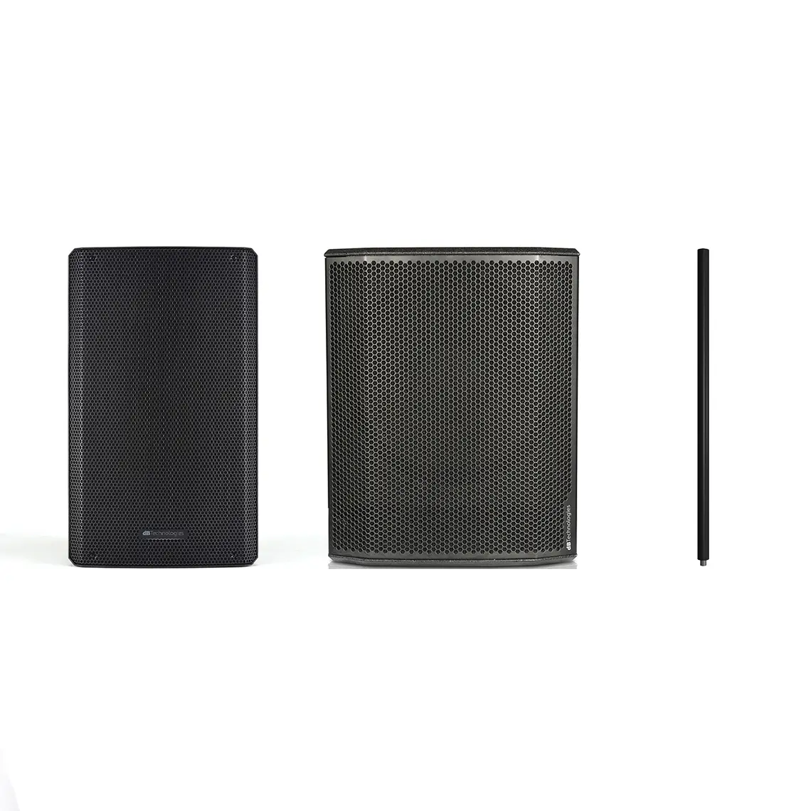 dB Technologies KL 15 Bocina Activa (2 piezas) + dB Technologies Sub 618 Subwoofer Activo (2 piezas), Poste Sub A Top (2 piezas) Sistema de Audio 1