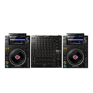 Pioneer DJ CDJ 3000 (2 Piezas) + Pioneer DJ DJM V10 Cabina Completa 