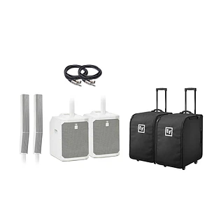 EV Electro Voice Evolve 50 White (2 Piezas) + Maletines con Ruedas (2 Piezas) + Cables (2 Piezas)
