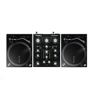 Pioneer DJ PLX 500 (2 Piezas) + Omnitronic TRM 202 MK3 Cabina Completa