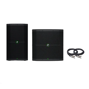 Mackie Thump212 Bocina Activa (2 piezas) + Mackie Thump115S Subwoofer Activo (1 pieza) + Cables (Par) 