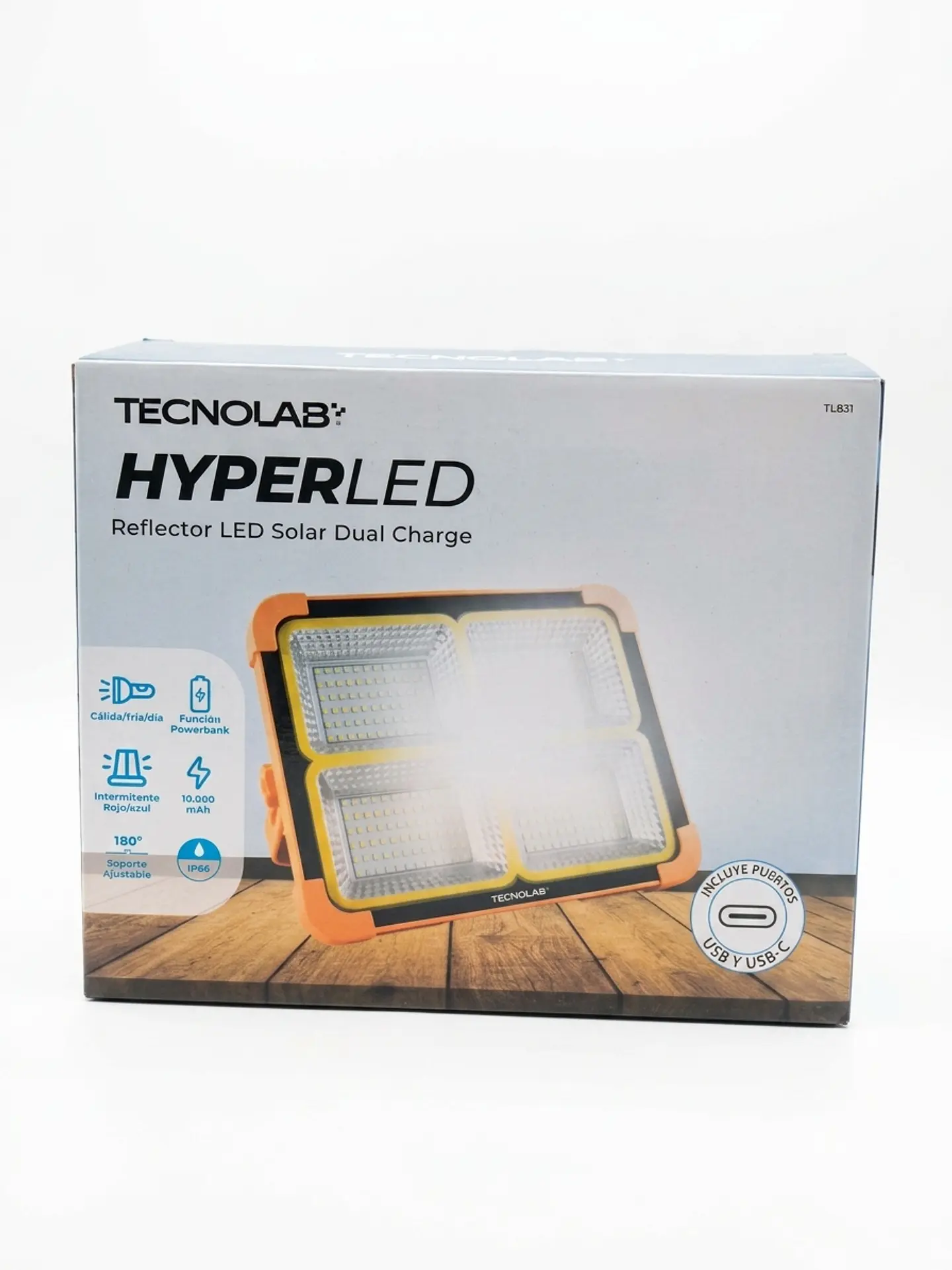 Reflector LED Solar Dual Charge Tecnolab HyperLED 10.000 mAh 1