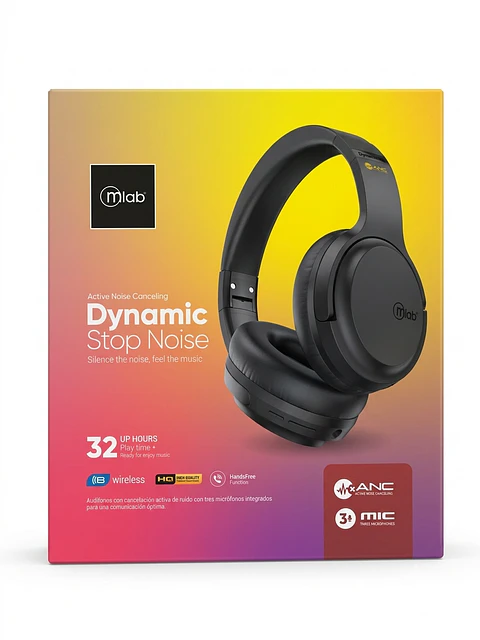 Audífonos Bluetooth Microlab Dynamic Stop Noise ANC 32h