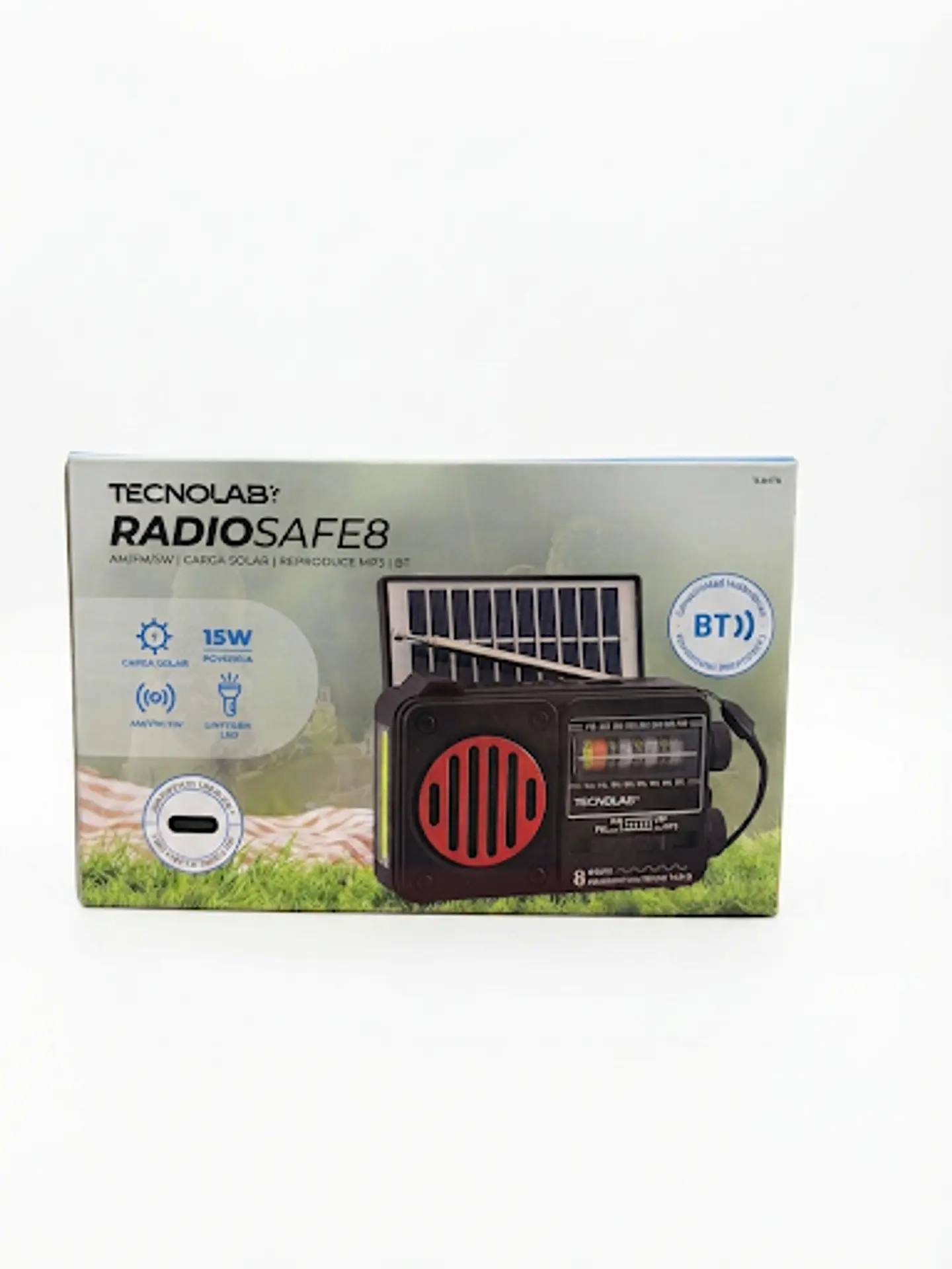 Radio Solar Portátil Tecnolab Radio Safe 8 AM/FM/SW 15W 1