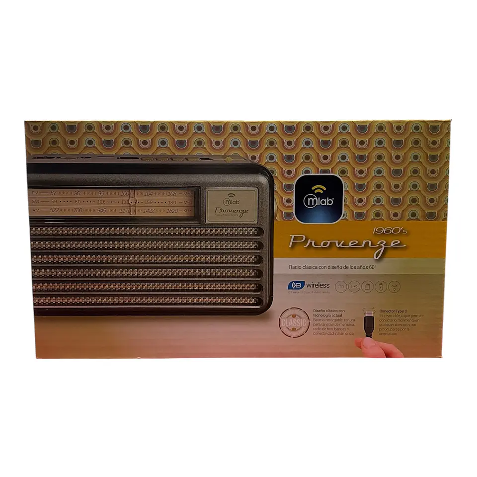 Radio Vintage Retro Microlab 1960's Provence Bluetooth USB-C 1