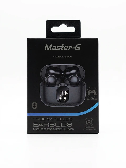 Audífonos Inalámbricos Master-G MGBUDS30B con Cancelación de Ruido y Modo Gamer