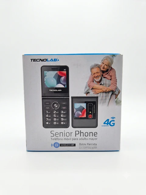 Teléfono Celular Tecnolab Senior 4G Tipo Almeja con Doble Pantalla