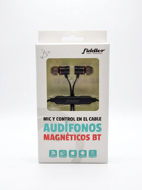 Audífonos Inalámbricos Bluetooth Fiddler Magnéticos con Micrófono