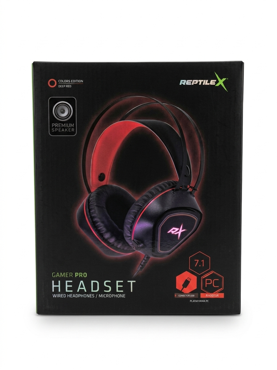 Audífonos Gamer Pro Reptile X RA001SR con Sonido Surround 7.1 y Micrófono