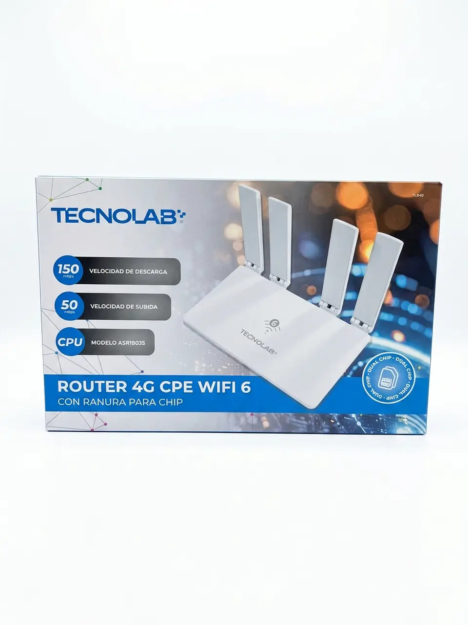 Router 4G CPE Wi-Fi 6 Tecnolab TLD40 con Ranura Dual Chip 1