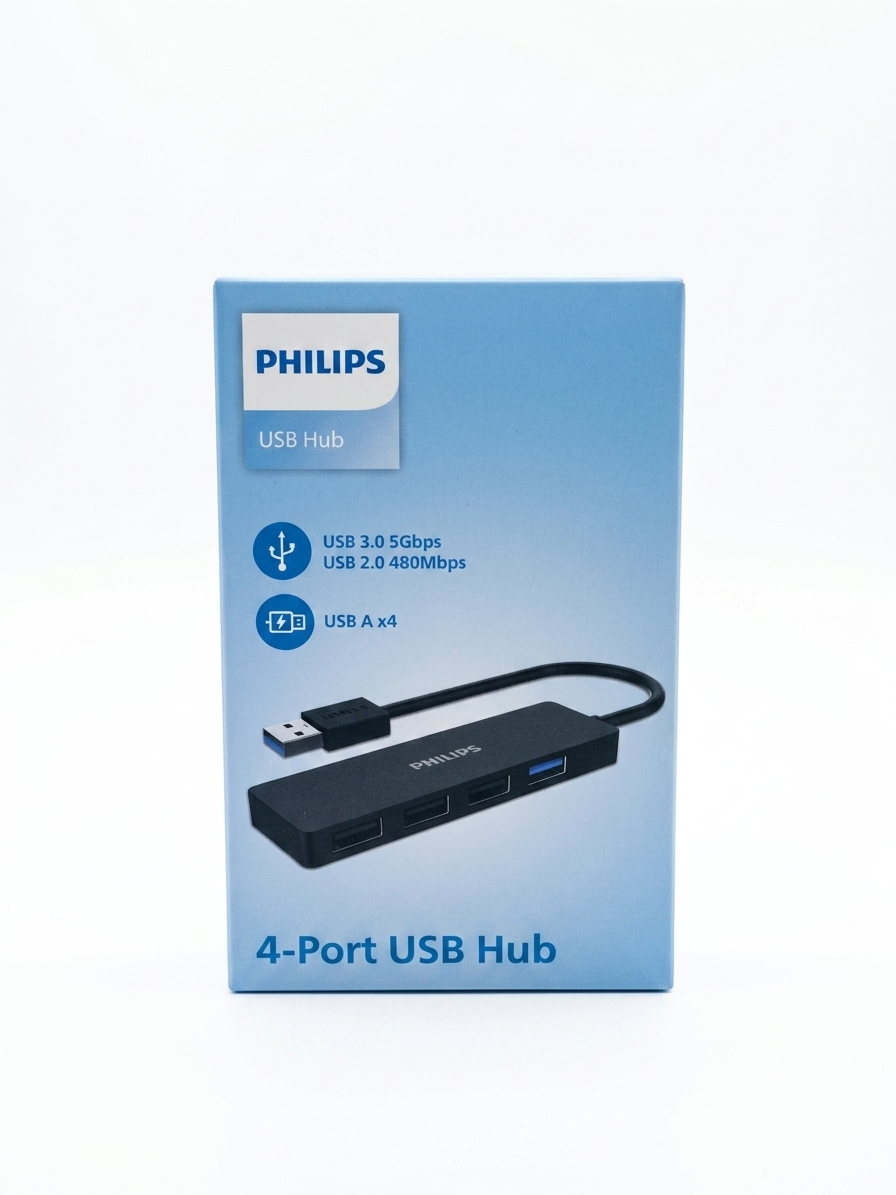 Hub USB Philips de 4 Puertos (USB 3.0 + USB 2.0)