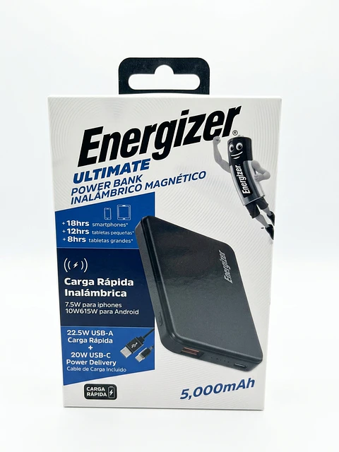 Batería Portátil Energizer Ultimate Power Bank Inalámbrico Magnético 5.000 mAh