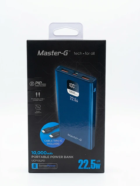 Batería Portátil Master-G 10.000 mAh 22.5W con Pantalla Digital