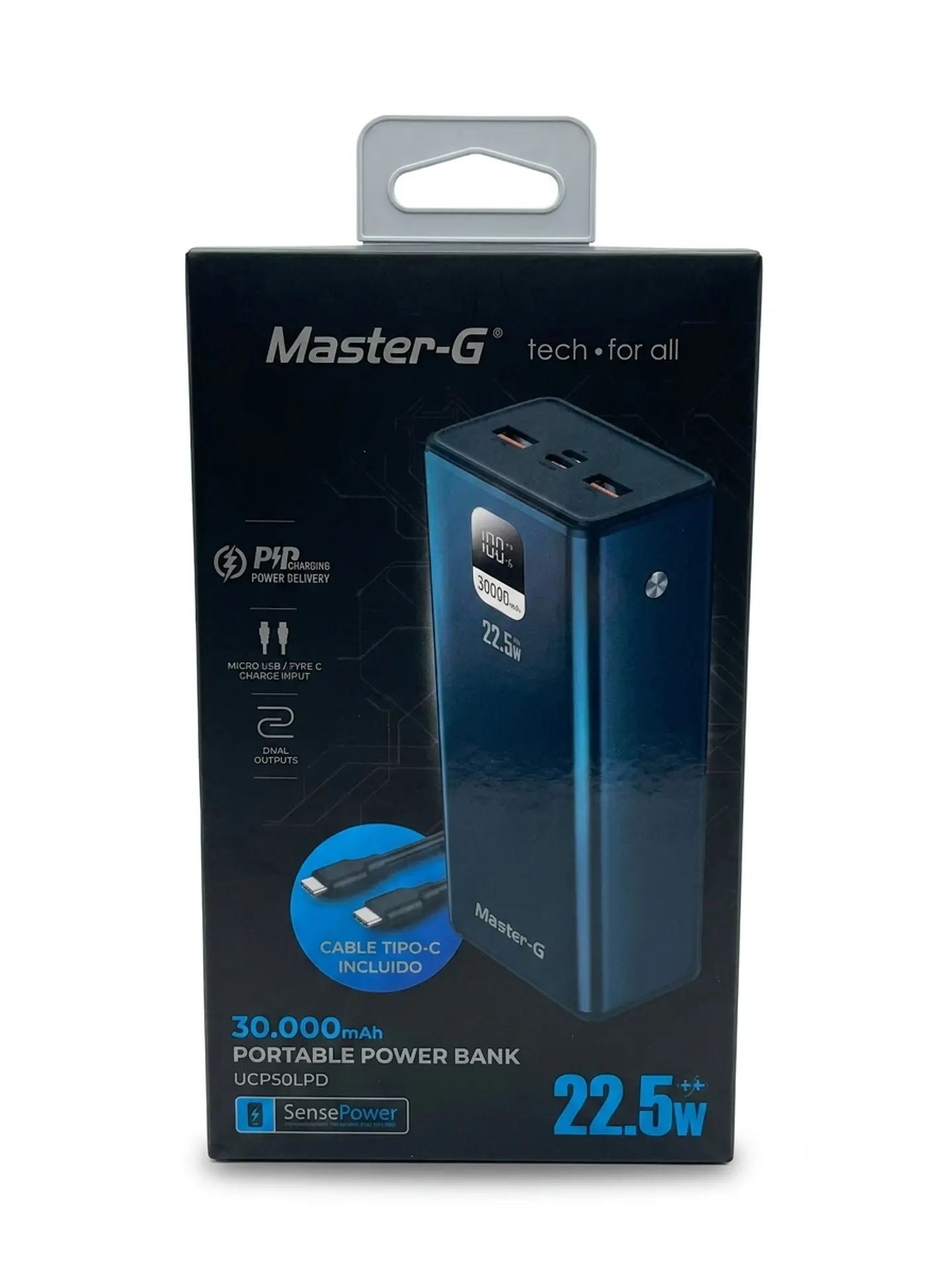 Batería Portátil Master-G 30.000 mAh 22.5W con Pantalla Digital 1