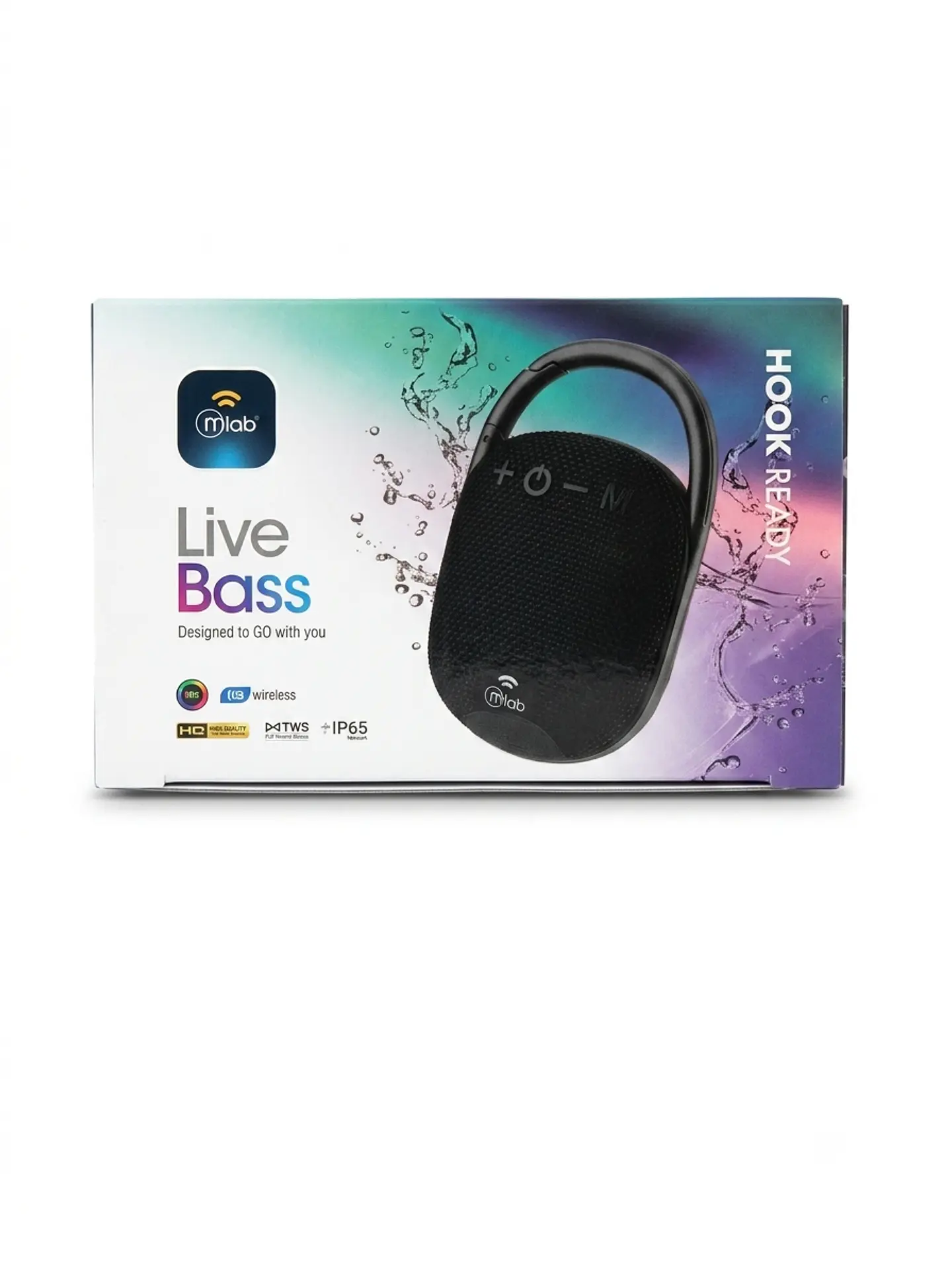 Parlante Portátil Inalámbrico mlab Live Bass IP65 con Mosquetón y TWS 1