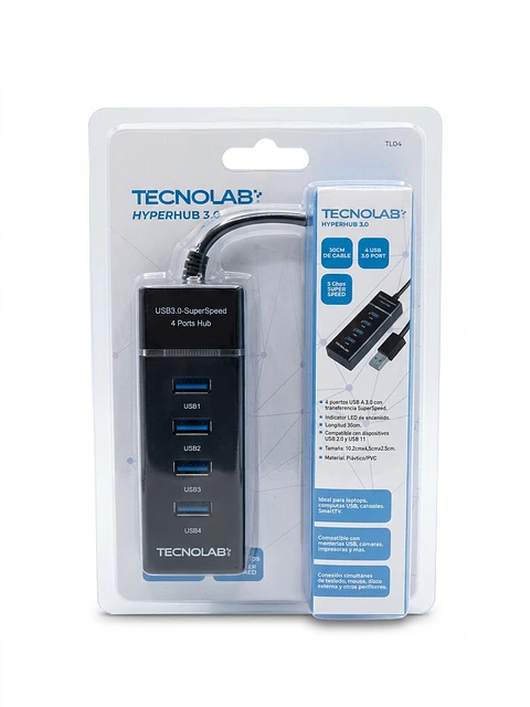 Hub USB 3.0 Tecnolab de 4 Puertos Super Speed