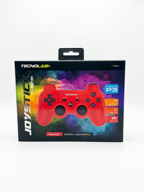 Control Inalámbrico Tecnolab D-Shock 3 para PS3 / PC - Color Rojo