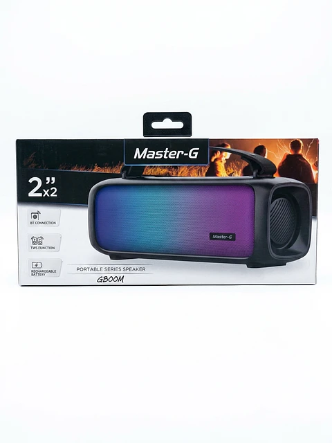 Parlante Portátil Bluetooth Master-G GBOOM con Iluminación LED y Función TWS
